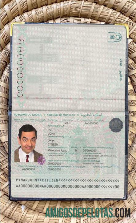 Foto do passaporte de Marrocos amostra